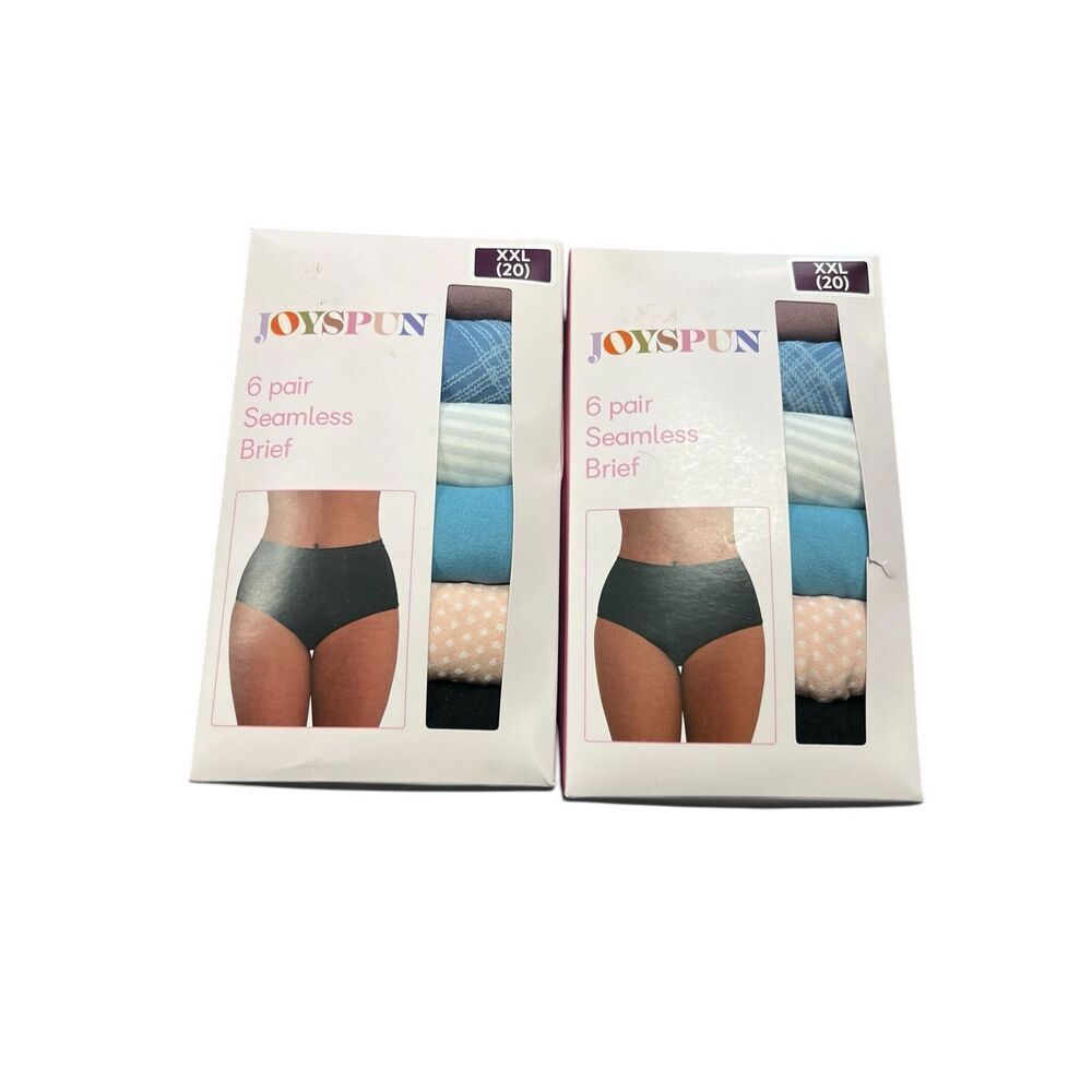 2 Joyspun  seamless brief Panties XXL(20) 6 Pair New In Box plus size